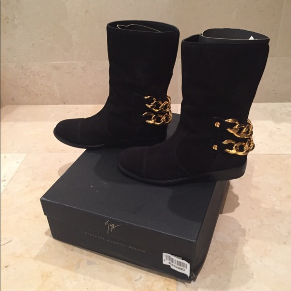 Giuseppe Zanotti suede chain Cobain boots 6 - Picture 4 of 8